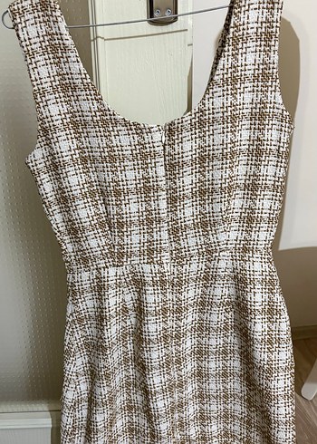 Kahverengi V Yaka Triko Midi Elbise - Görsel 4