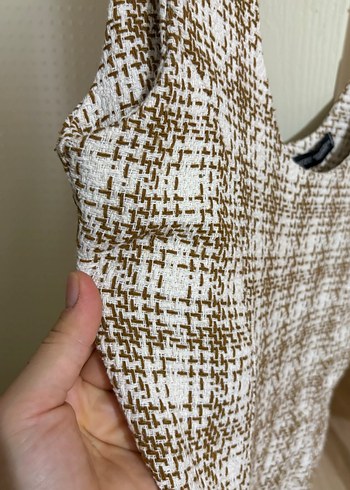 Kahverengi V Yaka Triko Midi Elbise - Görsel 2