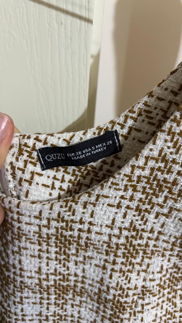 Kahverengi V Yaka Triko Midi Elbise - Görsel 3