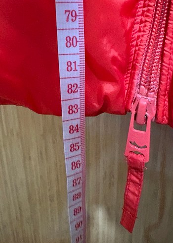 Kırmızı Fermuarlı Kadın Kışlık Mont - Görsel 9