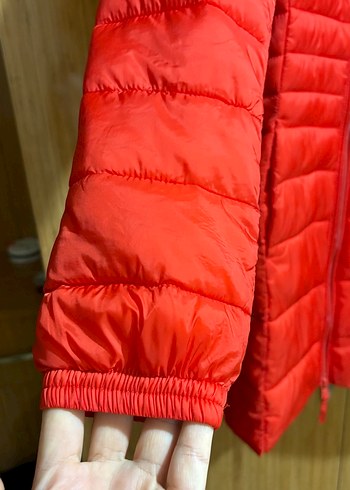 Kırmızı Fermuarlı Kadın Kışlık Mont - Görsel 4