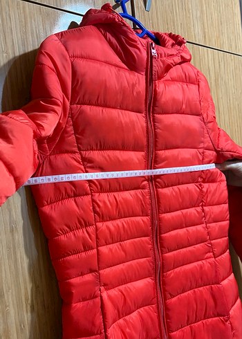 Kırmızı Fermuarlı Kadın Kışlık Mont - Görsel 11