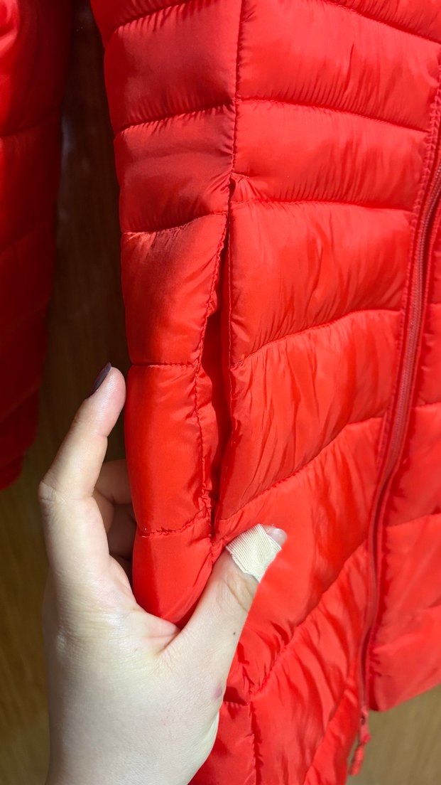 Kırmızı Fermuarlı Kadın Kışlık Mont - Görsel 3