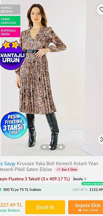 Kemerlı elbise - Görsel 2