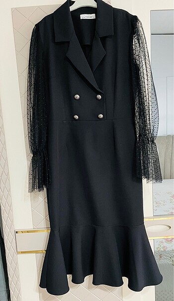 Hakim yaka elbise - Görsel 2