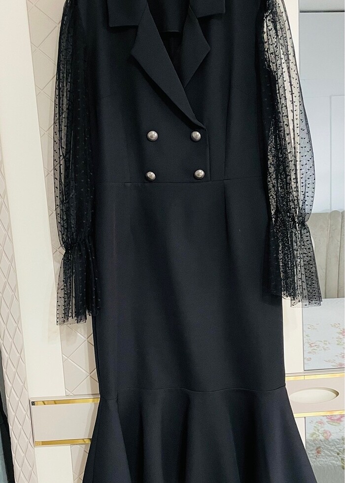 Hakim yaka elbise - Görsel 2