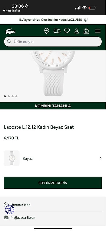 Lacoste orijinal kol saati