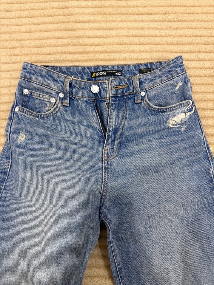 MAVİ yırtmaç detaylı kot pantolon - Görsel 4