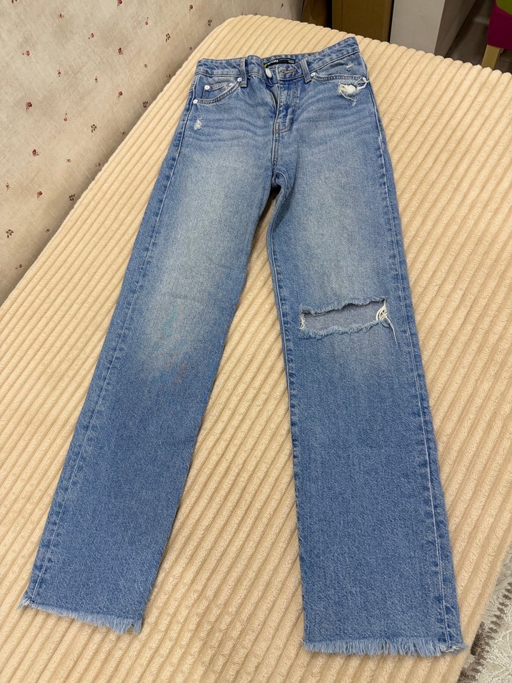 MAVİ yırtmaç detaylı kot pantolon - Görsel 2