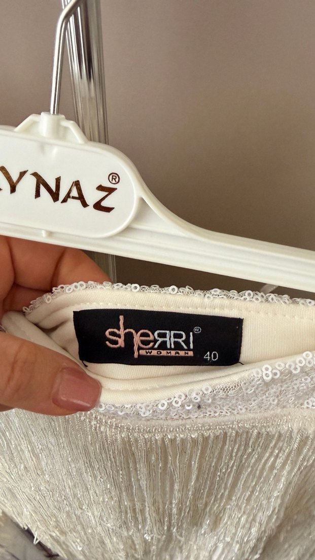 Püsküllü Beyaz Mini Bohem Etek - Görsel 4