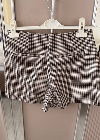 Kaz ayağı desenli mini şort etek - Görsel 2