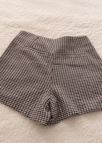 Kaz ayağı desenli mini şort etek - Görsel 5