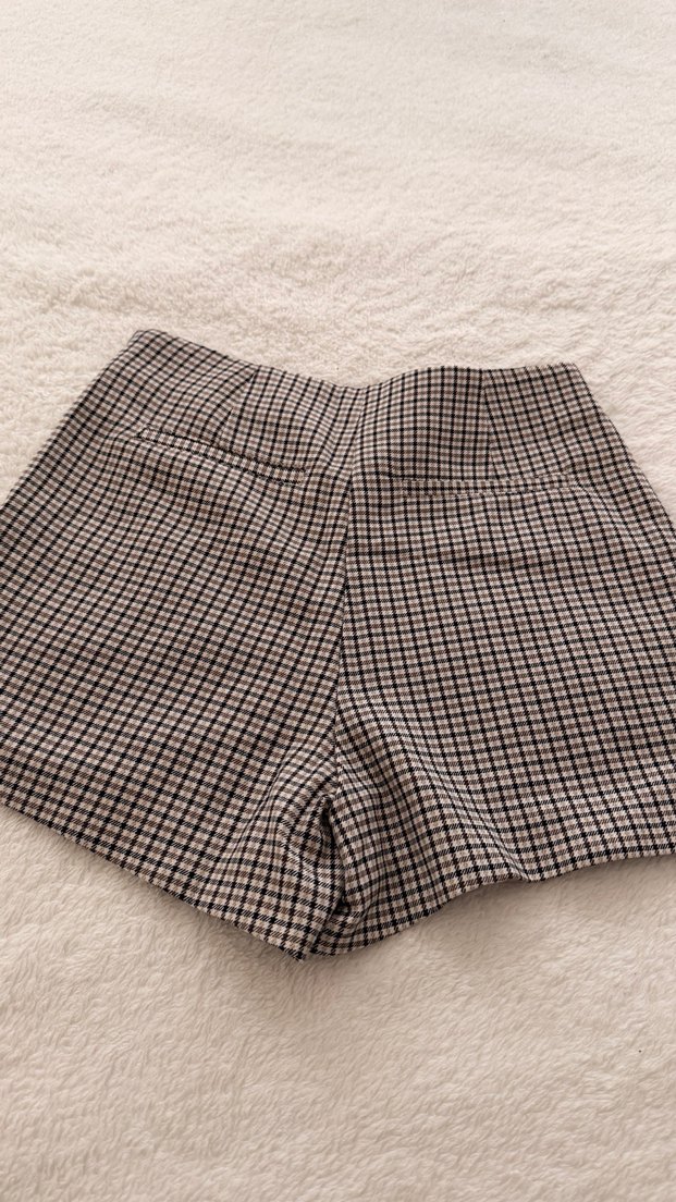 Kaz ayağı desenli mini şort etek - Görsel 5