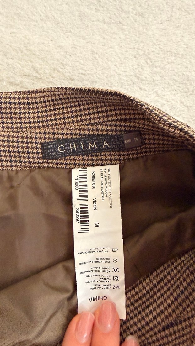 Kazayağı deseni midi etek - Görsel 5