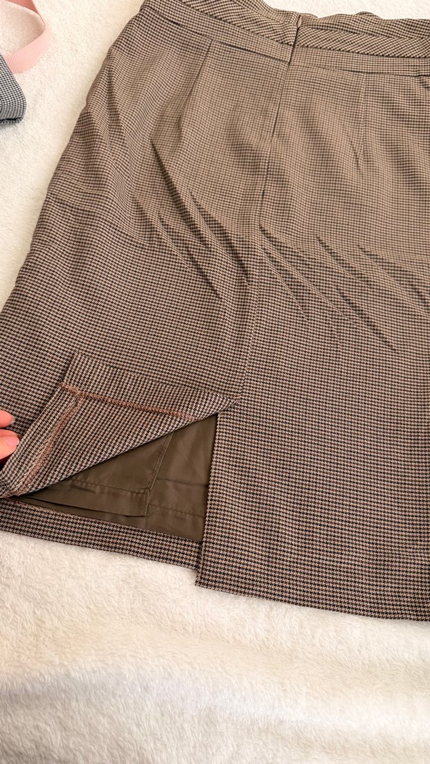 Kazayağı deseni midi etek - Görsel 4