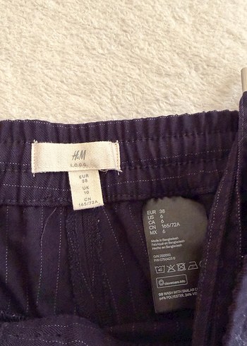 Kadın Lacivert çizgili Pilili Kumaş Pantolon - Görsel 4