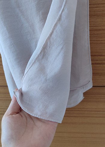 ekru Keten Kadın Şal Drapeli Minimalist - Görsel 3