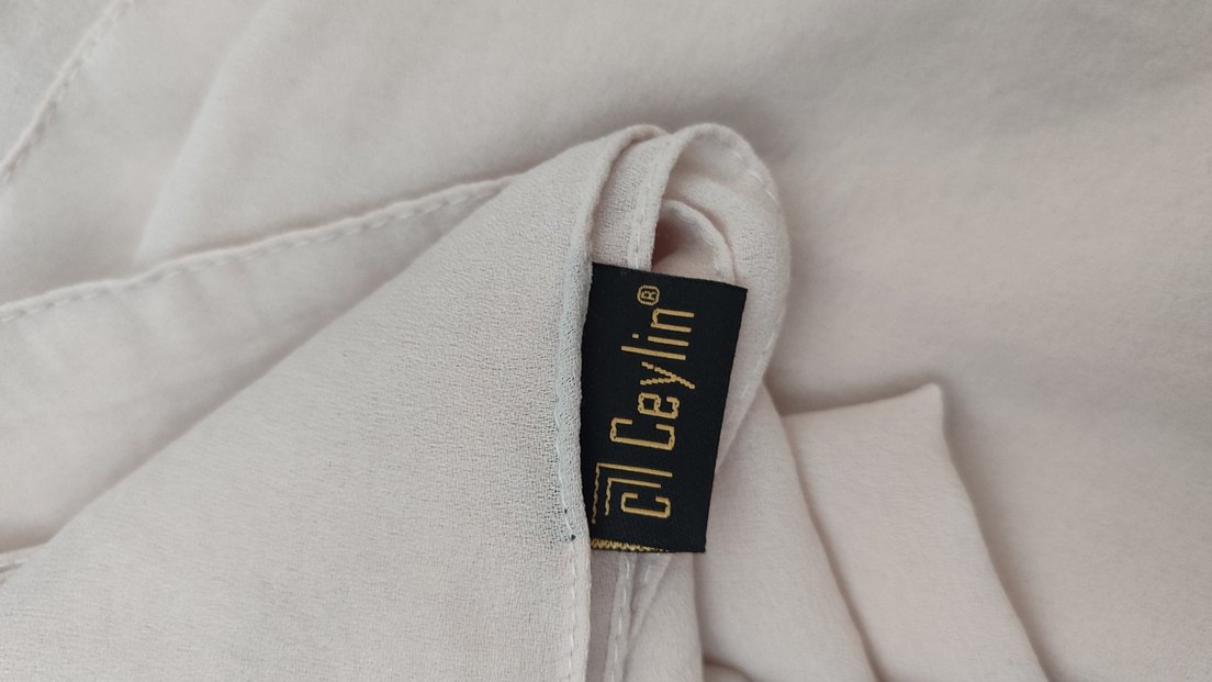 ekru Keten Kadın Şal Drapeli Minimalist - Görsel 4