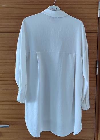 Beyaz Keten Kadın Gömlek - Görsel 4