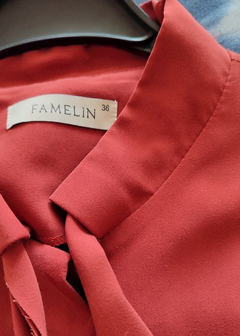 kiremit rengi Uzun Kollu Kadın Tunik - Görsel 6