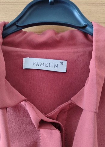 kiremit rengi Uzun Kollu Kadın Tunik - Görsel 4