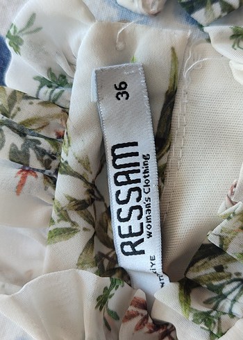 Uzun Bohem Kadın Elbise Beyaz Desenli - Görsel 3