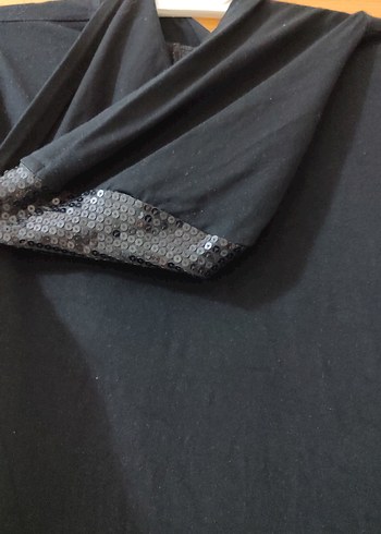 Siyah Uzun Kollu kapşonlu  Salaş Tunik - Görsel 5