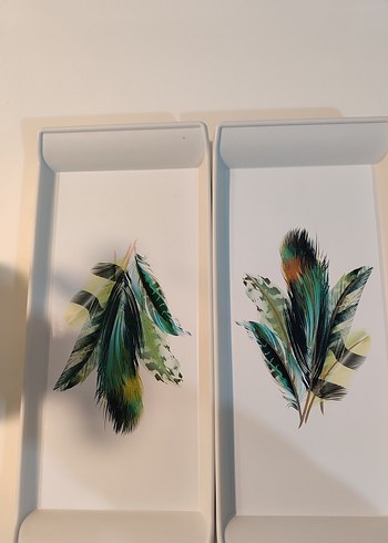 Yeşil Tüy Desenli sunum tabağı - Görsel 2