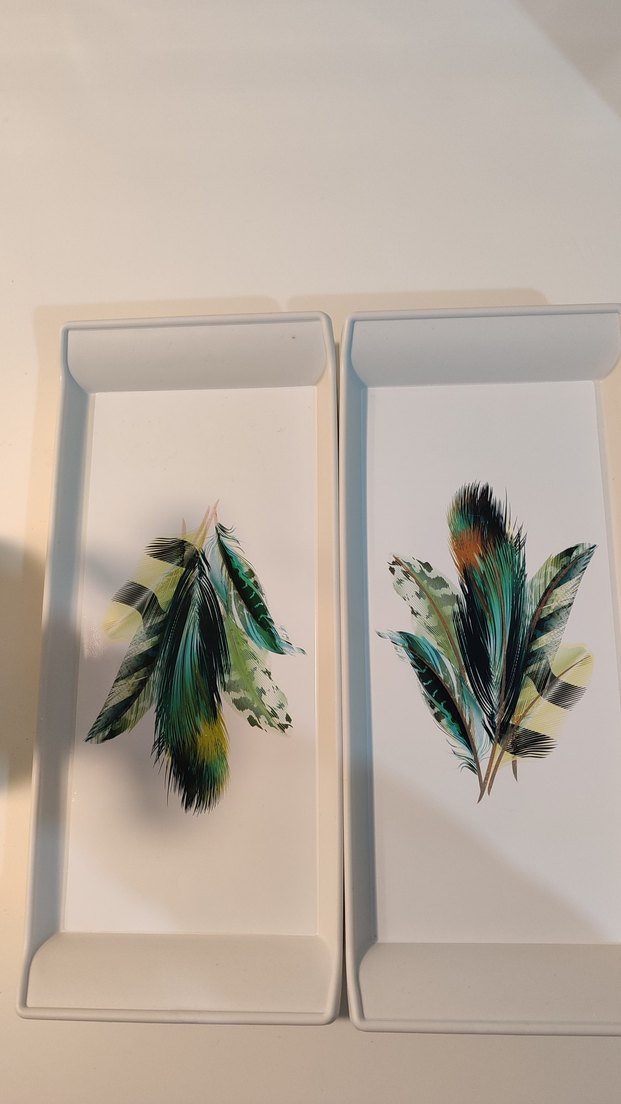 Yeşil Tüy Desenli sunum tabağı - Görsel 2