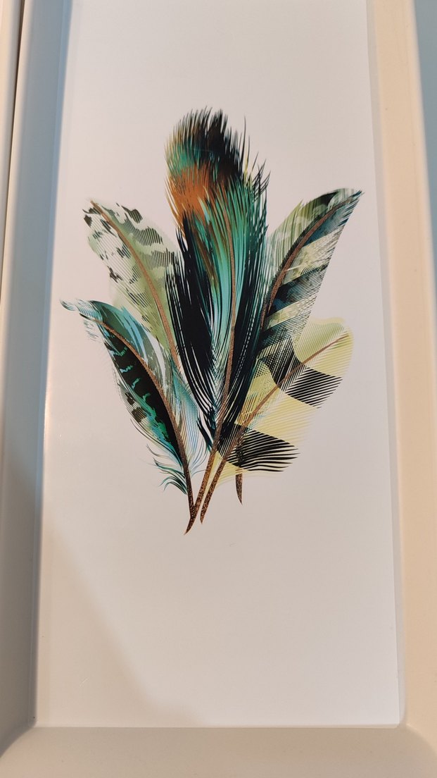 Yeşil Tüy Desenli sunum tabağı - Görsel 4