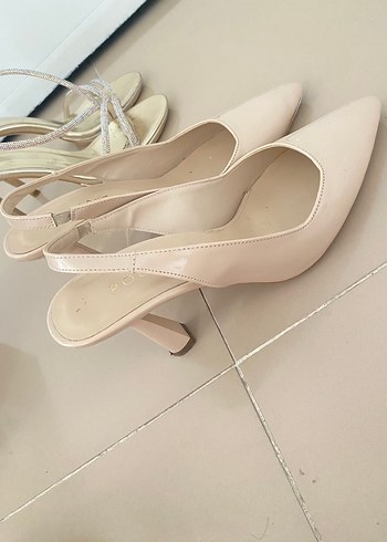 Diğer Bej Stiletto Topuklu Kadın Ofis Ayakkabısı