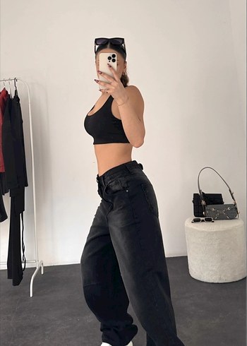 Bershka Siyah baggy Jean kadin
