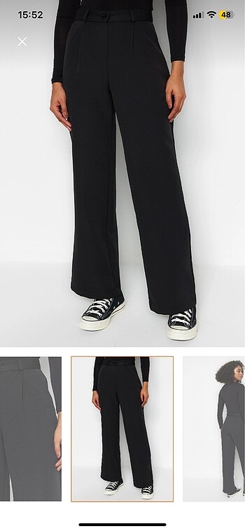 trendyolmilla 38 beden siyah kumaş pantolon - Görsel 3