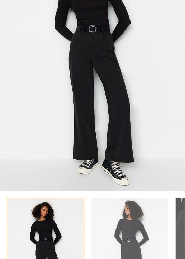 trendyolmilla 38 beden siyah kumaş pantolon - Görsel 2