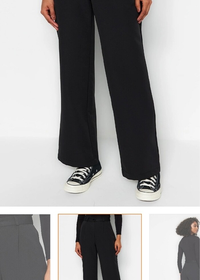 trendyolmilla 38 beden siyah kumaş pantolon - Görsel 3