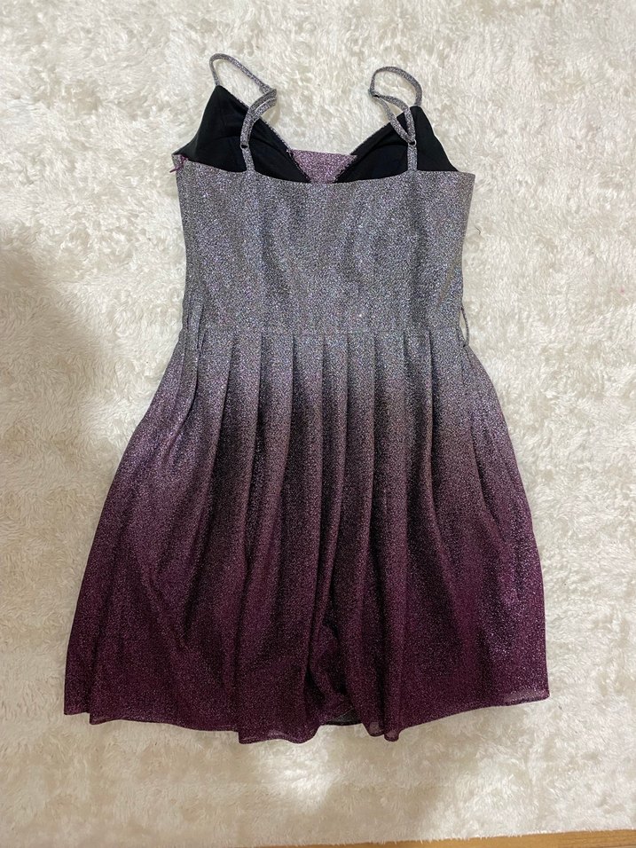 Mor Parlak Mini Elbise - Görsel 2