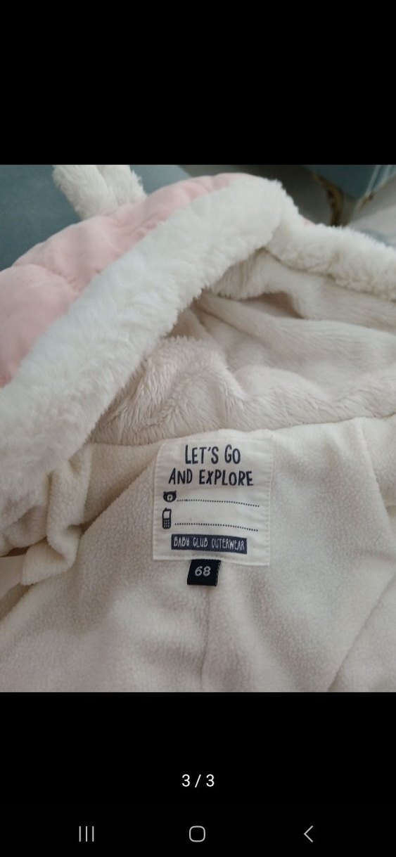 Pembe Kürklü Nakışlı Bebek Tulumu 6 -12 ay - Görsel 3