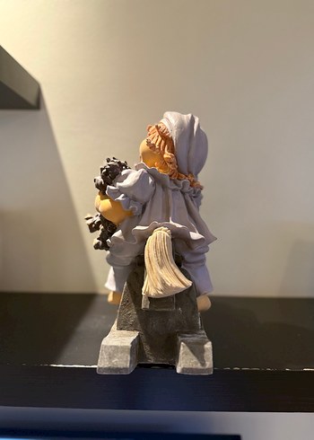 Gri Sallanan Atlı Bebek Figürlü Biblo - Görsel 3