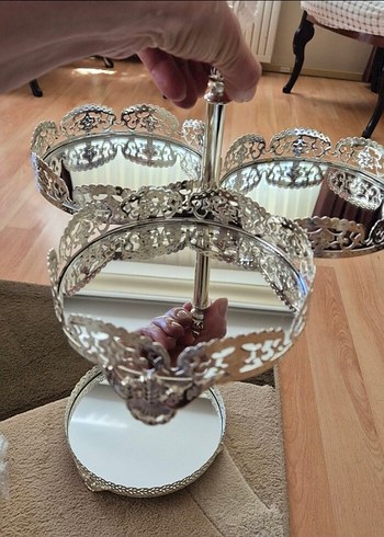 Jardinyer gümüş sunum tabağı - Görsel 2