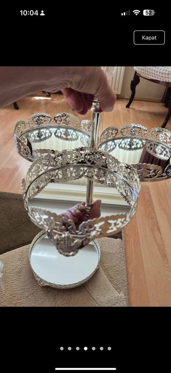 Jardinyer gümüş sunum tabağı - Görsel 2