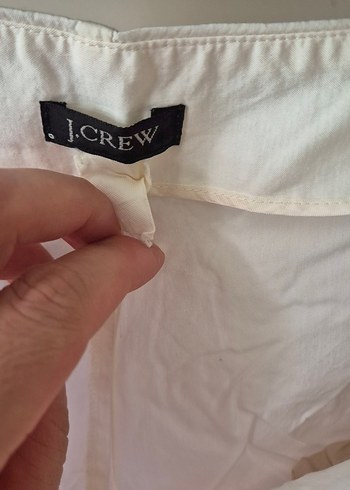 Diğer j.crew marka Beyaz Rahat Kesim Keten Kadın Pantolon