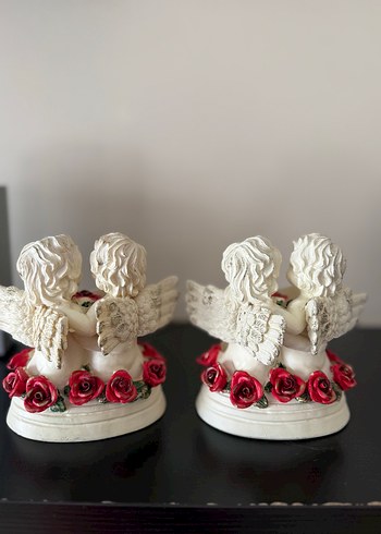 Kalp ve Güllü Melek Figürleri Seti - Görsel 2