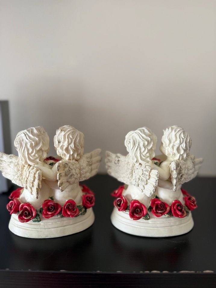 Kalp ve Güllü Melek Figürleri Seti - Görsel 2