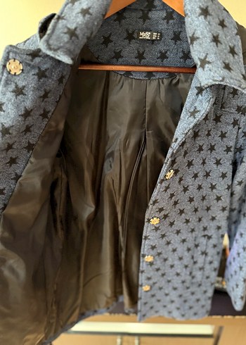 Yıldız Desenli mavi kaban kapşonlu - Görsel 5