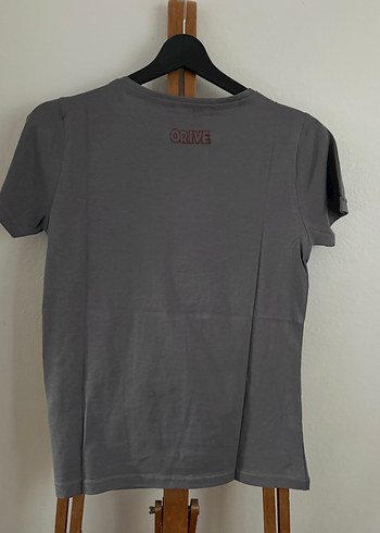 Bohem Nakışlı Kısa Kollu Gri Tişört el işi - Görsel 2