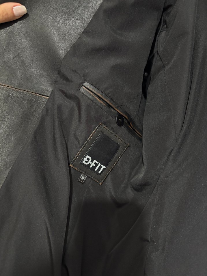 Siyah Erkek Deri Biker Ceket - Görsel 4