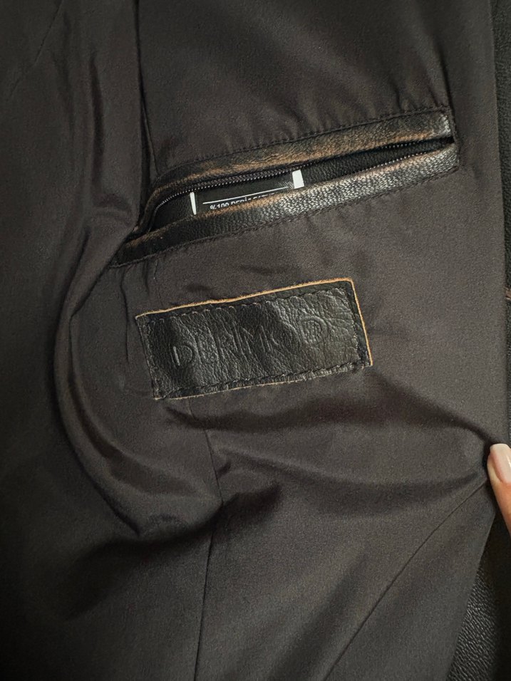 Siyah Erkek Deri Biker Ceket - Görsel 5