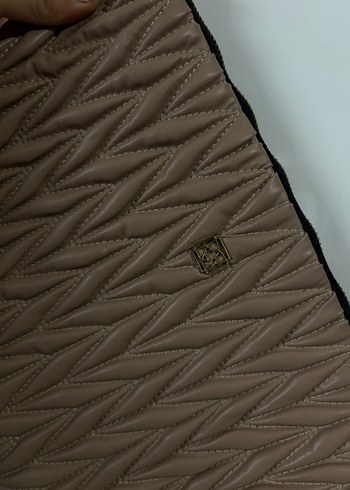 Deri Kapitone Kadın Çanta - Kahverengi - Görsel 2