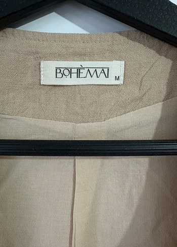 Bej Midi Keten Rahat Kesim Kadın Pantolon - Görsel 6