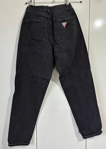 Gri Düğmeli Yüksek Bel Denim Jean - Görsel 4